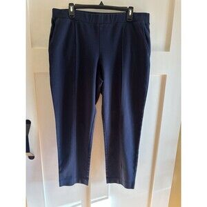 J.Crew Navy Pull-On Slim Ankle Pants Women’s XL Stretch Cotton Pockets